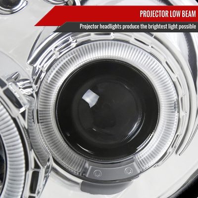 2000-2002 Dodge Plymouth Neon Dual Halo Projector Headlights Chrome/Clear Lens