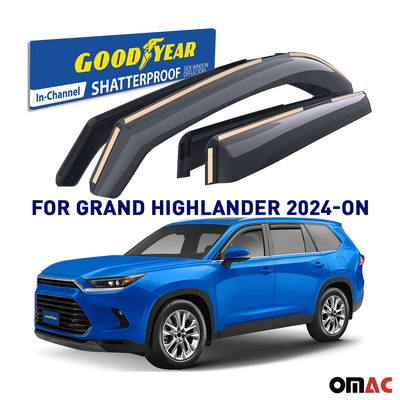 Goodyear Wind Deflectors for Toyota Grand Highlander 2024-2025 Shatterproof 4x