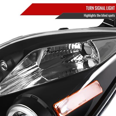 2006-2008 Toyota Yaris Dual Halo Projector Headlights Matte Black/Clear Lens