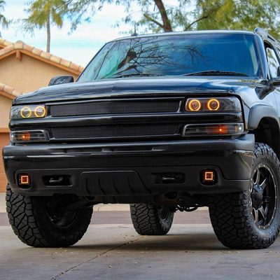1999-2002 Chevy Silverado/ 00-2006 Tahoe Suburban Bumper Lights Matt Black