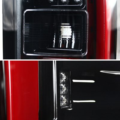 2014-2018 GMC Sierra 1500/2500HD/3500HD LED Tail Lights Jet Black/Clear Lens