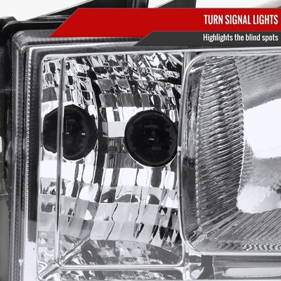 2007-2014 GMC Sierra Factory Style Headlights Clear Reflector Chrome/Clear
