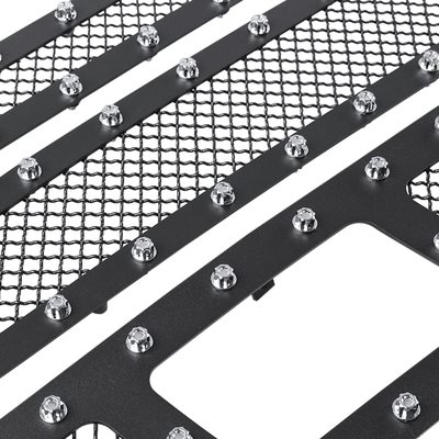 2007-2013 Chevy Silverado 1500/1500HD Rivet Black Steel 3PC Mesh Grille insert