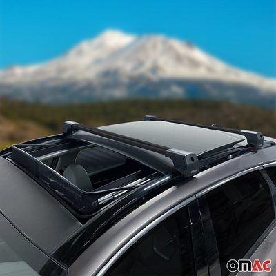 Alu Roof Racks Cross Bars Carrier for Mitsubishi Eclipse Cross 2018-26 Black 2x