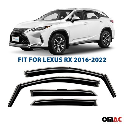 Clim Art Wind Deflectors for Lexus RX 350, RX 450H 2016-2022 Shatterproof 4 Pcs