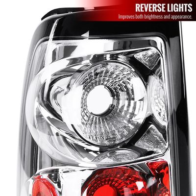 2003-2006 Chevrolet Silverado Tail Lights Chrome Housing/Clear Lens