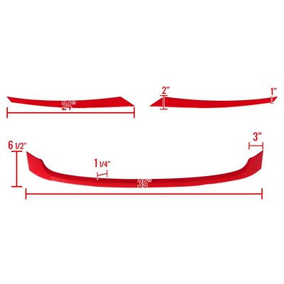 2016-2018 Honda Civic FK8 Red ABS Grille Trim Covers