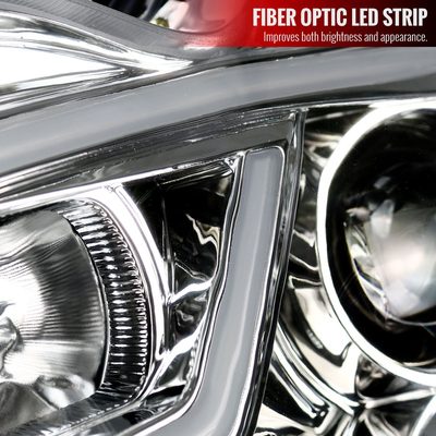 2001-2007 Mercedes W203 C Class Headlights LED Light Bar&LED Signal Chrome