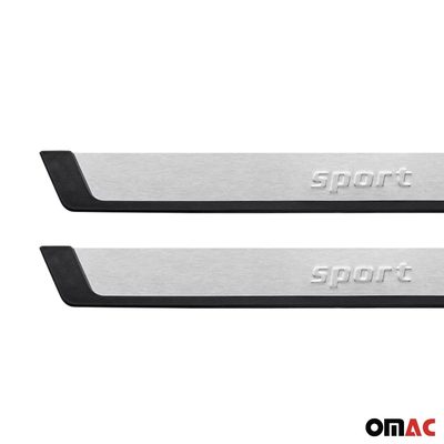 Jeep Patriot Door Sill Scuff Plate Scratch Protector Sport Stainless Steel Silver 2 Pcs