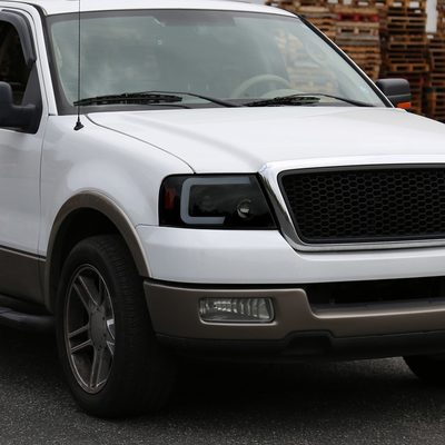2004-2008 Ford F-150/Lincoln Mark LT LED CBar Projector Headlights Black&Smoke