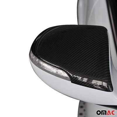2011-2014 Kia Sportage Side Mirror Cover Caps Carbon Fiber Black 2 Pcs