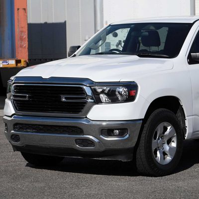 For Dodge RAM 1500 2019-2024 Factory Style Crystal Headlight Driver Side Only Black Housing Clear Lens