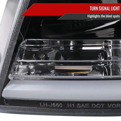 2004-2008 Ford F-150/ 06-2008 Lincoln Mark LT LED C-Bar Headlights Black