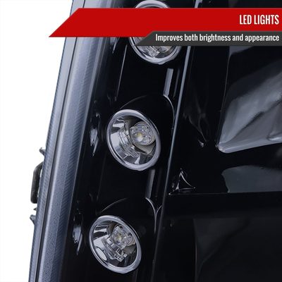 2007-2014 GMC Yukon/Yukon XL Projector Headlights Glossy Black/Smoke Lens