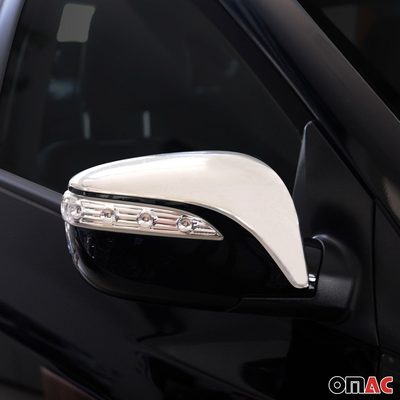2010-2015 Hyundai Tucson Side Mirror Cover Caps Stainless Steel Silver 2 Pcs