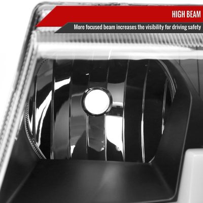 1999-2004 Jeep Grand Cherokee Factory Dual LED Bar Headlights Matt Black/Clear