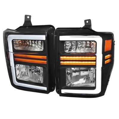 2008-2010 Ford F-250/350/450/550 SuperDuty Factory LED Signal Headlights Black