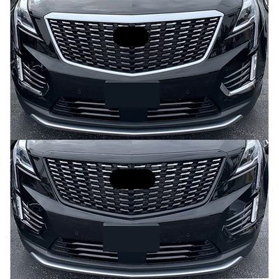 2020-2024 Cadillac XT5 Grille Overlay Gloss Black 3Pcs ABS Plastic