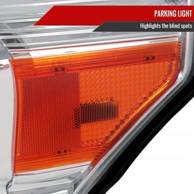 2011-2016 Ford F-250/350/450/550 Super Duty Factory Headlights Amber / Chrome