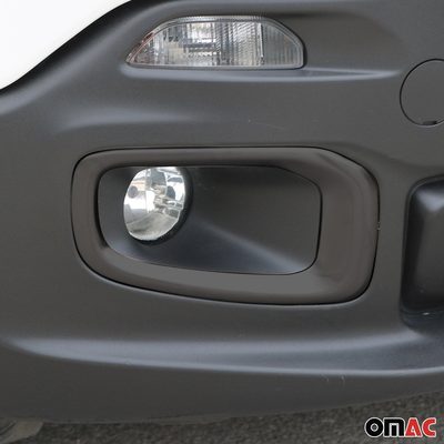 2015-2018 Jeep Renegade Fog Light Lamp Bezel Cover Brushed Steel Dark 2Pcs