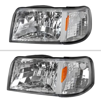 1993-1997 Ford Ranger Factory Headlights w/Corner Signal Lights Chrome/Clear
