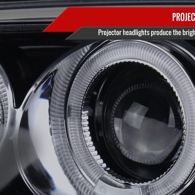 1992-1995 Honda Civic Dual Halo Projector Headlights Glossy Black/Smoke Lens