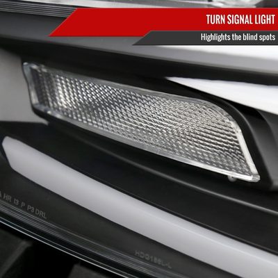2013-2016 Dodge Dart Sequential Animated LED Bar Projector Headlights Black
