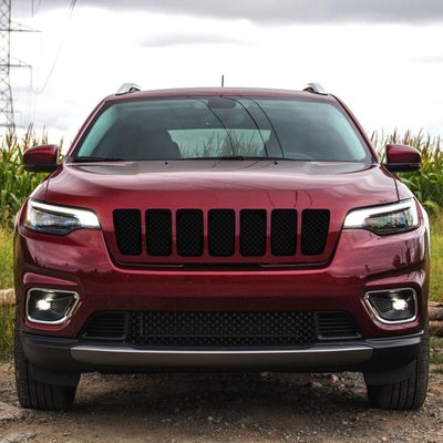 2019-2023 Jeep Cherokee Grille Overlay Gloss Black 7Pcs ABS Plastic