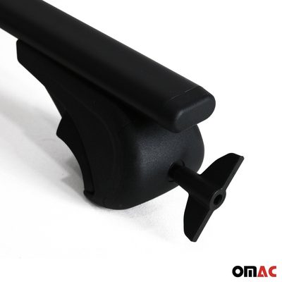 Roof Rack Raised Rail Cross Bars Carrier Lockable 59" 2 Pcs Steel Black