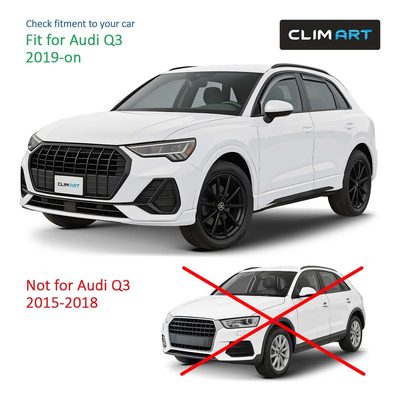 Clim Art Wind Deflectors for Audi Q3 2019-2026 In-channel Dark Smoke 4Pcs