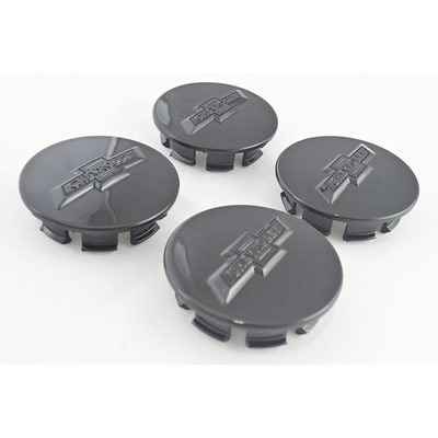 2013-2024 Chevrolet Malibu Licensed Wheel Cap Emblem Set Gloss Black 4Pcs ABS Plastic