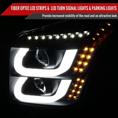 2015-2020 GMC Yukon/Yukon XL LED U-Bar Headlights LED Signal Lights Black