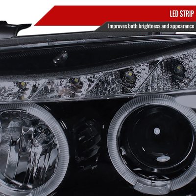 2006-2008 BMW E90 3 Series Sedan Dual Halo Projector Headlights LED Smoke