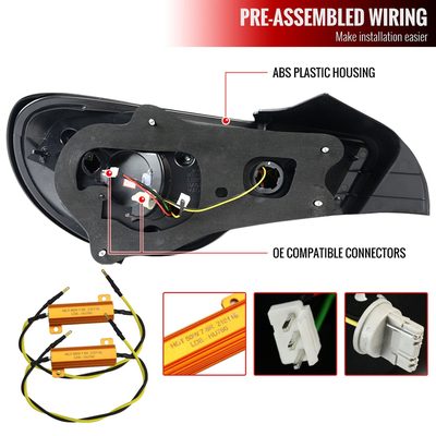 2012-2016 Scion FRS/ BRZ/ Toyota 86 LED Sequential Tail Lights Jet Black/Clear