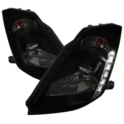 2003-2005 Nissan 350Z Projector Headlights SMD LED Light Strip Black/Smoke