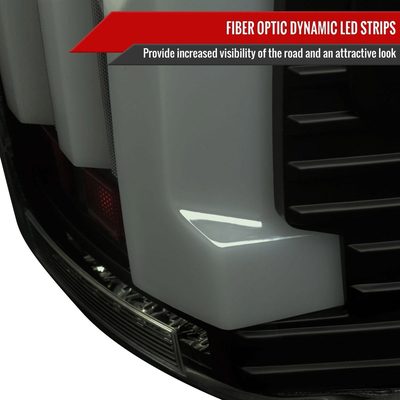 2007-2013 Toyota Tundra Sequential White LED Bar Tail Lights Matte Black/Smoke