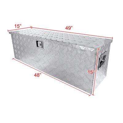 Universal 49" Heavy Duty Silver Alu Truck Tool Box w/ Side Handles Lock & Keys