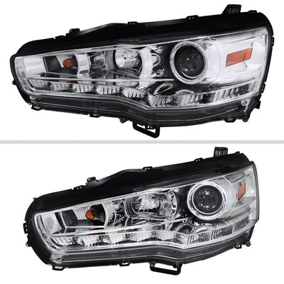 2008-2015 Mitsubishi Lancer EVO Projector Headlights SMD LED Light Chrome