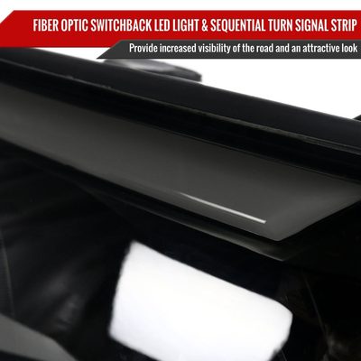 2005-2011 Toyota Tacoma LED Bar Projector Headlights Turn Signal Black Smoke