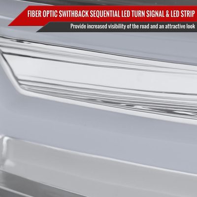 2016-2023 Toyota Tacoma Sequential LED Bar Projector Headlights Chrome