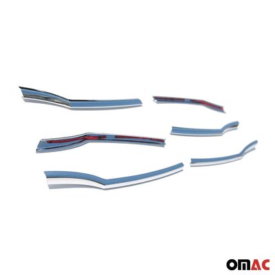 2008-2011 Honda Accord Sedan Front Bumper Grill Trim Molding Silver 6 Pcs