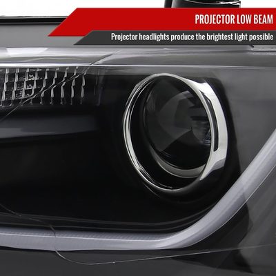 2011-2018 VW Jetta MK6 LED Bar Projector Headlights Matte Black/Clear Lens