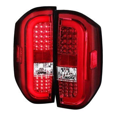 2014-2021 Toyota Tundra Sequential LED Tail Lights Chrome/Red Clear Lens
