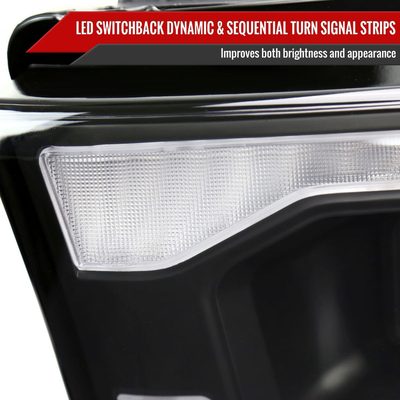 2019-2024 Dodge RAM 2500/3500/4500/5500 LED Signal Projector Headlights Black