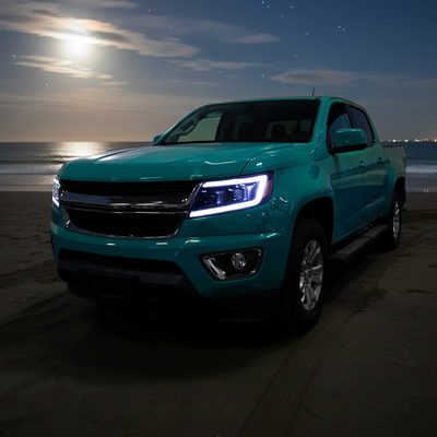 For Chevrolet Colorado 2015-2022 Headlights LED DRL Light Strip Turn Signal Side Marker Black Housing Clear Lens