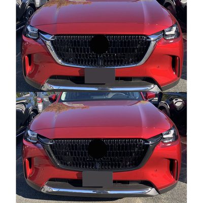 2024-2025 Mazda CX-90 Grille Overlay Gloss Black 4Pcs ABS Plastic