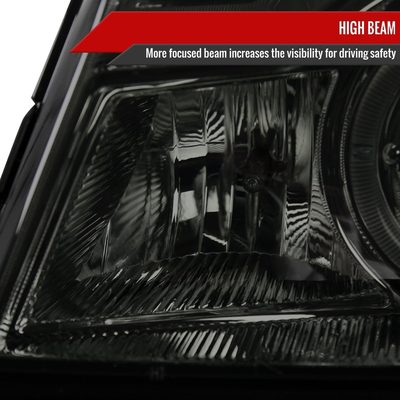 1998-2000 Ford Ranger Halo Projector Headlights Chrome Housing/Smoke Lens