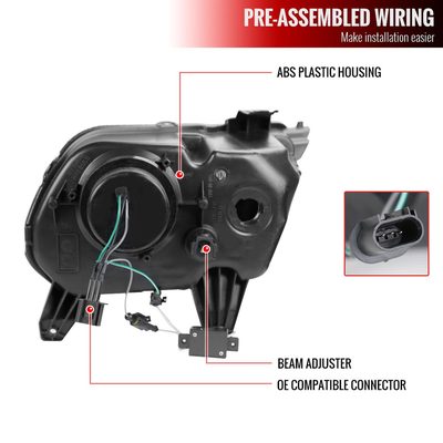 2010-2014 Ford Mustang Retrofit Style Projector Headlights Matte Black/Clear