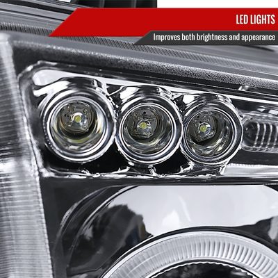 2007-2013 Toyota Tundra/ 08-2017 Sequoia Single Halo Projector Headlights Chrome