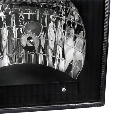 1992-2006 Ford Econoline Factory Style Crystal Headlights Matte Black/Clear
